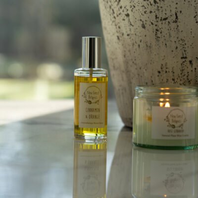 New Forest Botanics Room Spray and Candle lit